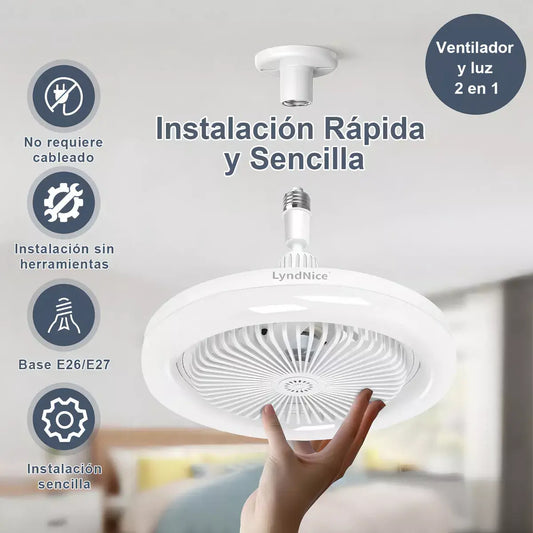 Lampara Ventilador Control 3 En 1