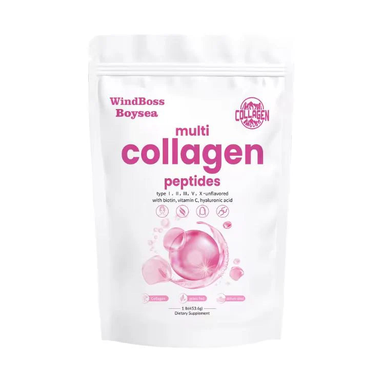 Multi-Collagen Boost™:Multi-colágeno de 5 tipos + ácido hialurónico, vitamina C y biotina