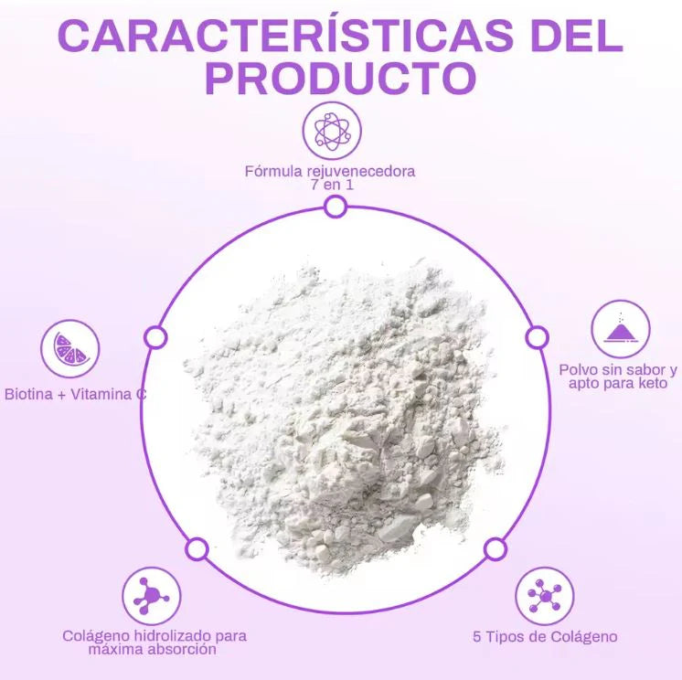 Multi-Collagen Boost™:Multi-colágeno de 5 tipos + ácido hialurónico, vitamina C y biotina