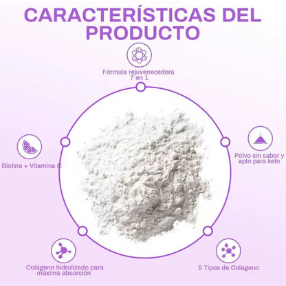 Multi-Collagen Boost™:Multi-colágeno de 5 tipos + ácido hialurónico, vitamina C y biotina
