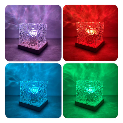 Lámpara de Cristal con Efecto Aurora / Ondas de Agua